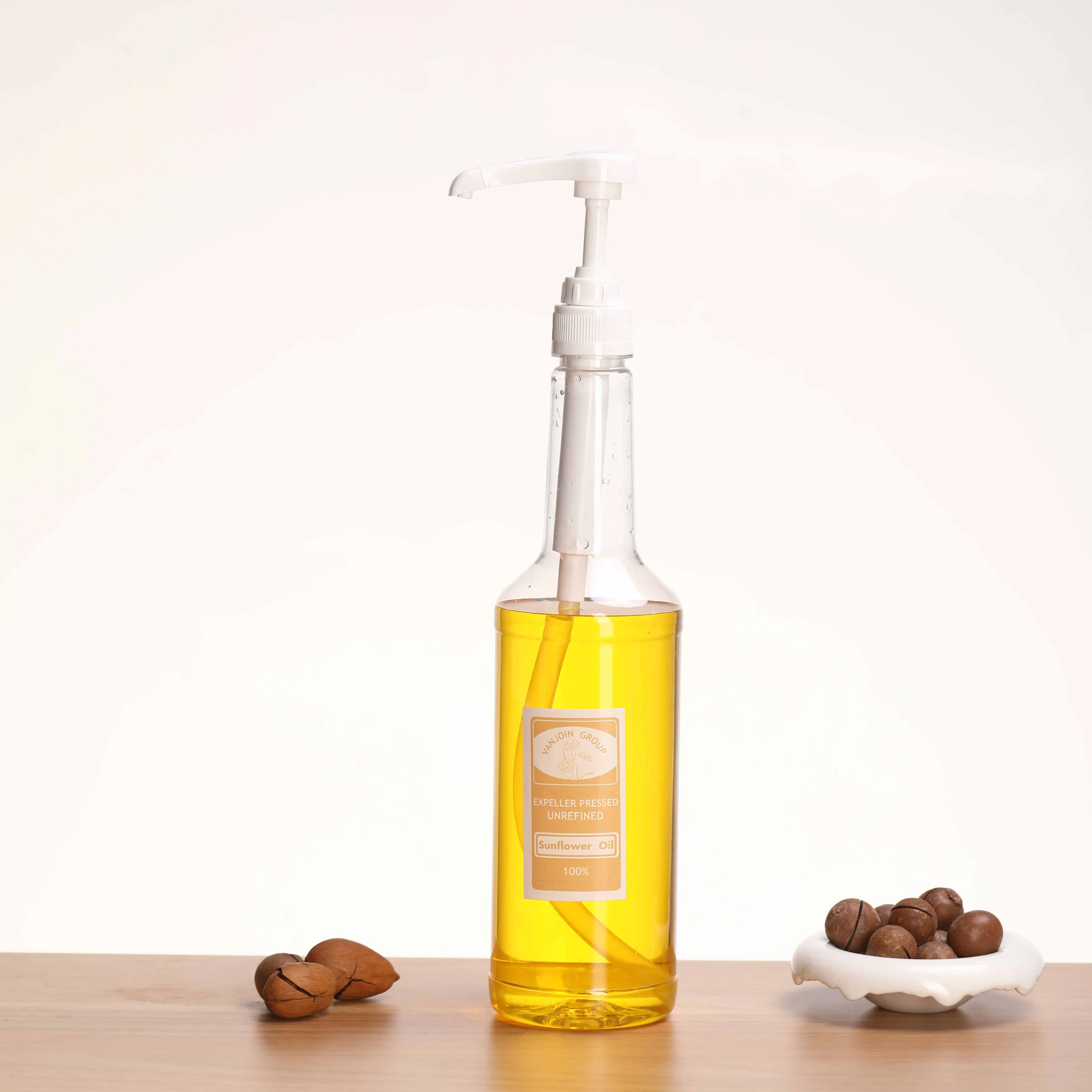 28mm 750ml Plastic Bottle Easy Dispense 2ml a Time 25oz Oil Oyster Sauce Syrup Pump Bottles with Custom Label
