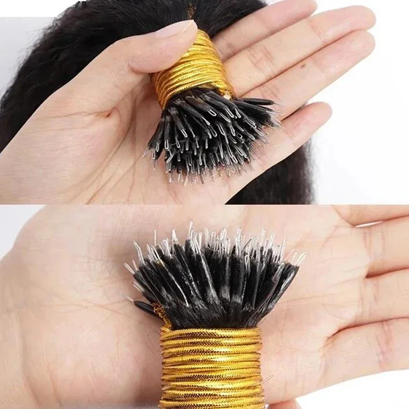 Brazilian Yaki Nano Ring Human Hair Bundles Keratin Capsule Micro Ring Hair Extensions_voghion.com
