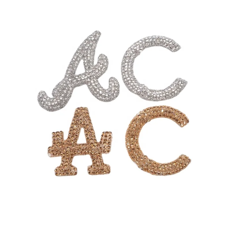 Free sample Custom Design Bear rhinestone Patch 3D Embroidery Applique For Clothing