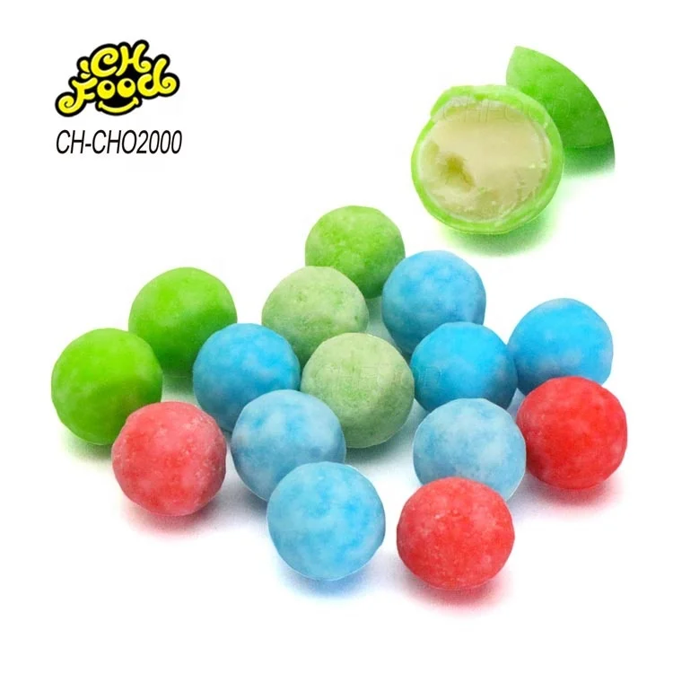 Custom Halal Sour Bomb Chocolates Candy Sweets Ball Wholesale and OEM China Snack for Children
