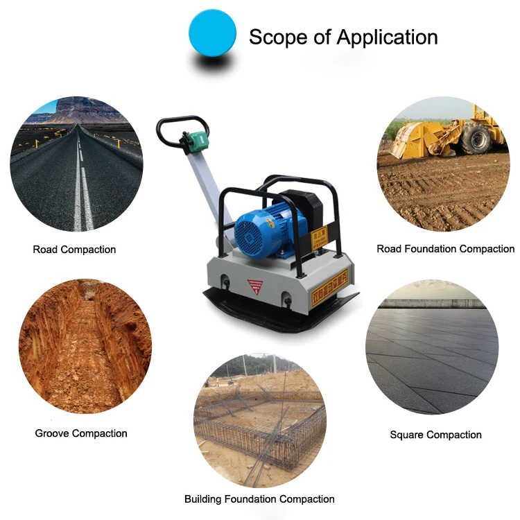 Two Way Vibration Walk Behind Plate Compactor with Electric Start Electric Type Vibrating Plate Compactor