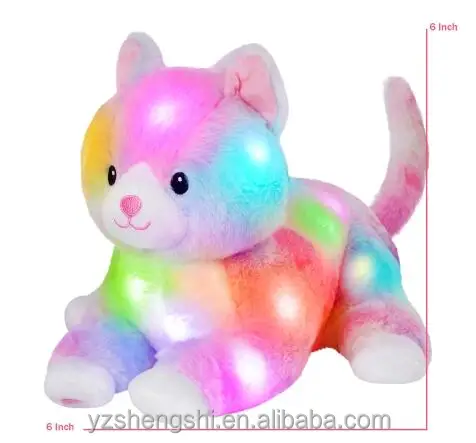 CE EN71 Luminous Stuffed Rainbow Koala Elephant Cat Unicorn Glow Plush Toys with LED Night Music Lights Lullabies Gifts for Kids