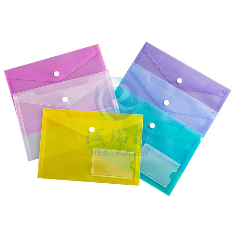 A4 Clear Plastic Envelopes With Snap Button Document Plastic File Folders Letter Poly A6 Envelopes Plastic With Label Pocket