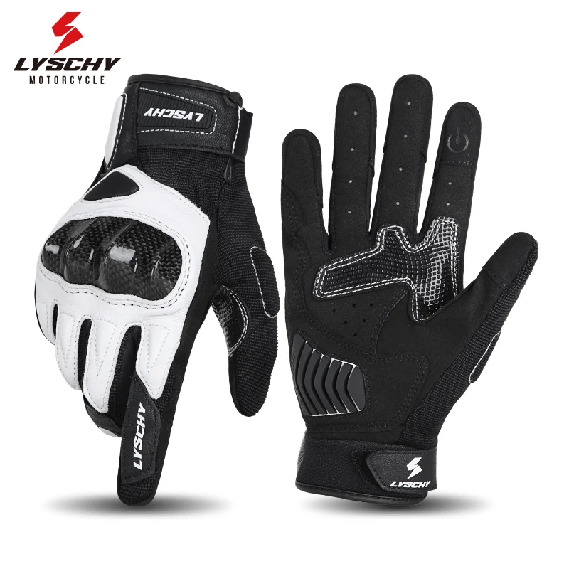 Women's Lyschy New Leather Motorcycle Gloves Soft Breathable Riding
