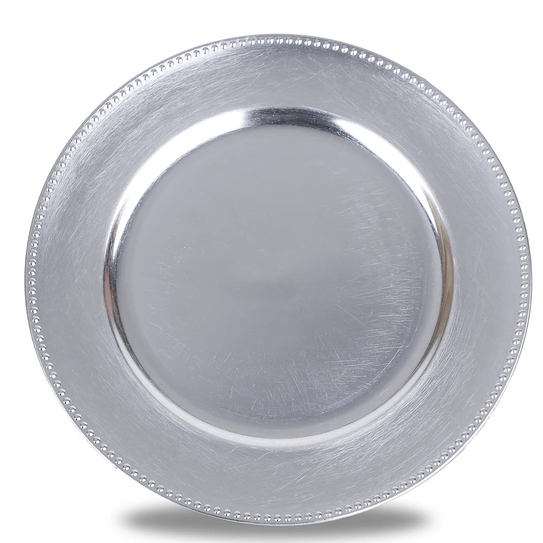 Wholesale Round Plastic Charger Plates, Eco-friendly Reusable Dinnerware Sets Tableware for Home Hotel Wedding Decoration
