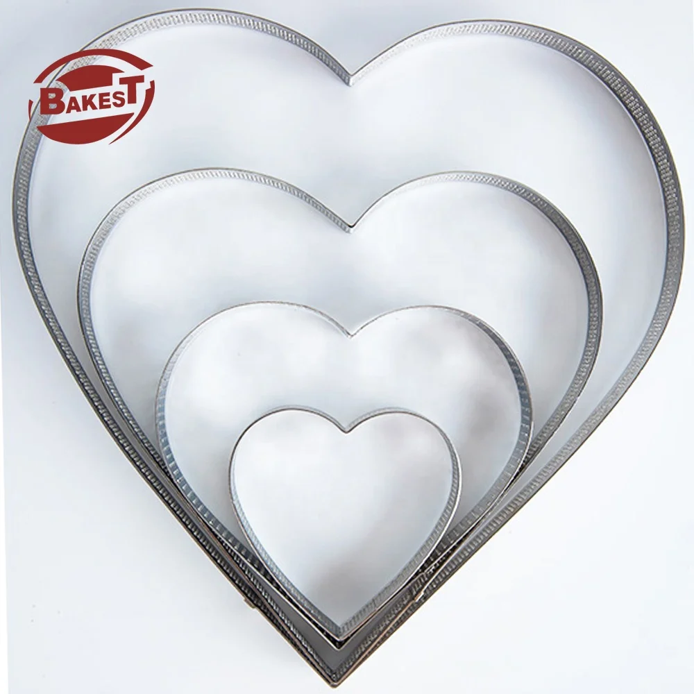 New Product Heart Shape Perforated Tart Mold Ring 4/6/8/10 Inch Apply to Mould for Party WeddingBanque Ttart Ring