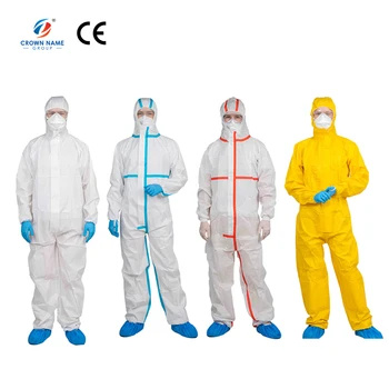 Free sample Wholesale CE medical type 5/6 non woven protection coveralls light disposable safety coverall hazmat ppe suit