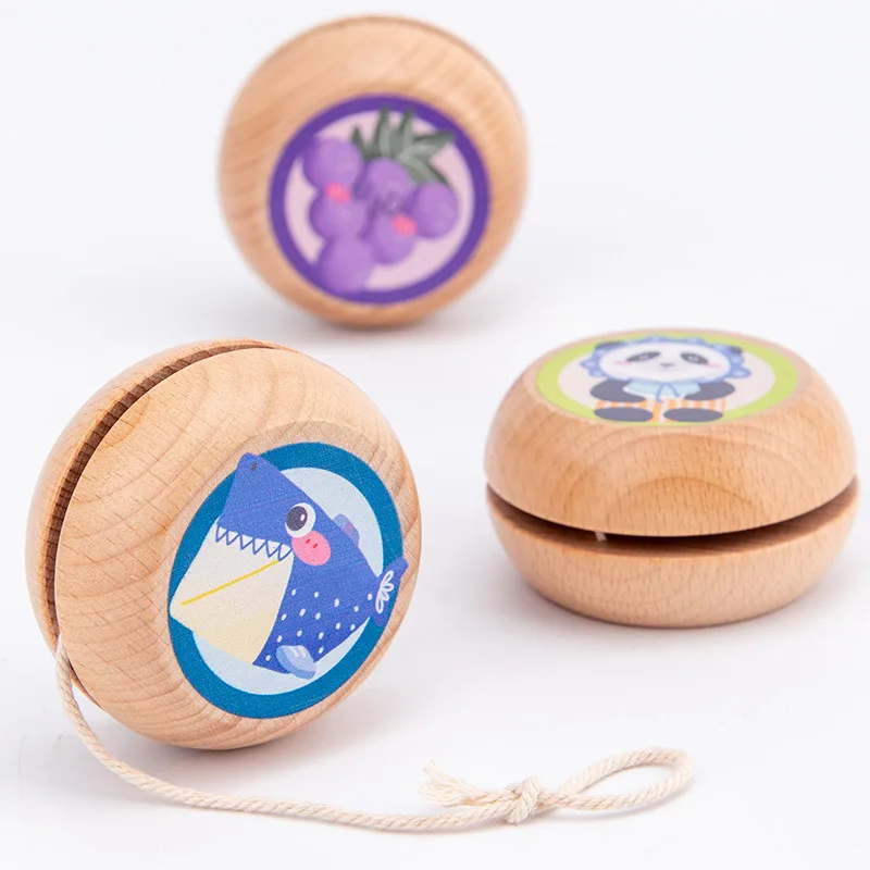 Jouet en bois éducatif Montessori Qiaike Yunhe pour bébé, yoyo en bois personnalisé représentant des animaux, jouets éducatifs pour enfants
