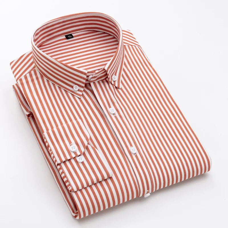 Wholesale striped hirts for men men dress hirts long leeve fitted dress hirt for men,5 Pieces