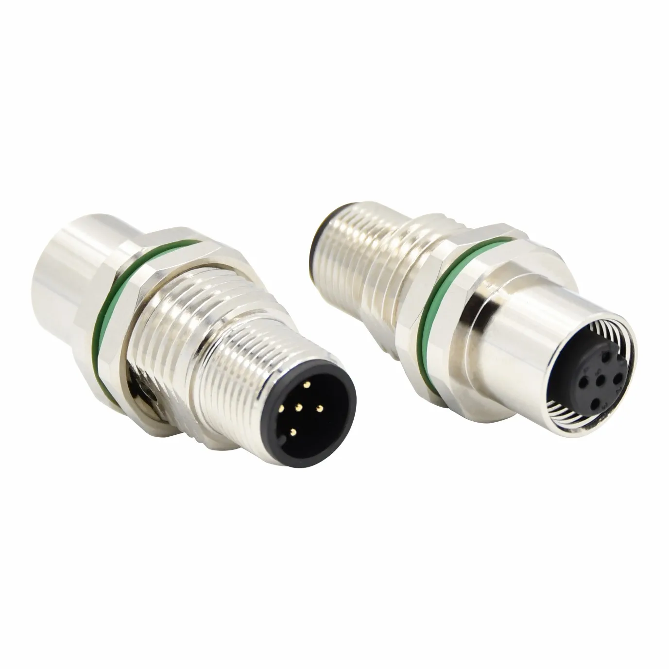 M12 panel mount connector 4 5 Pin Male Female M12 Plug to 5 Pole Socket Adapter M12 panel through connector