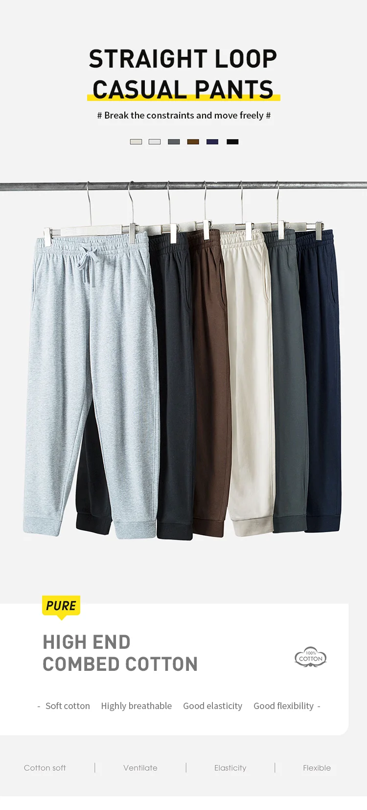 New arrival Men's casual fashion running workout 85% cotton jogger sport pants533_voghion.com