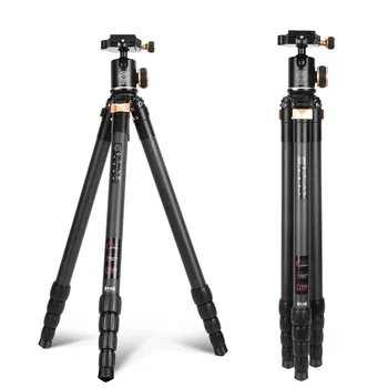 Q8805C  Lightweight Carbon Fiber Tripod Professional Compact Digital Tripod Stand  Panoramic Ball Head 158cm  Camera Tripod