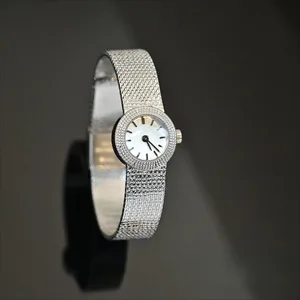 Retro Brass Diamonds 24K Plated High Quality Vintage Women Watches Crystal Stainless Steel Clock Ancient Lady Watch