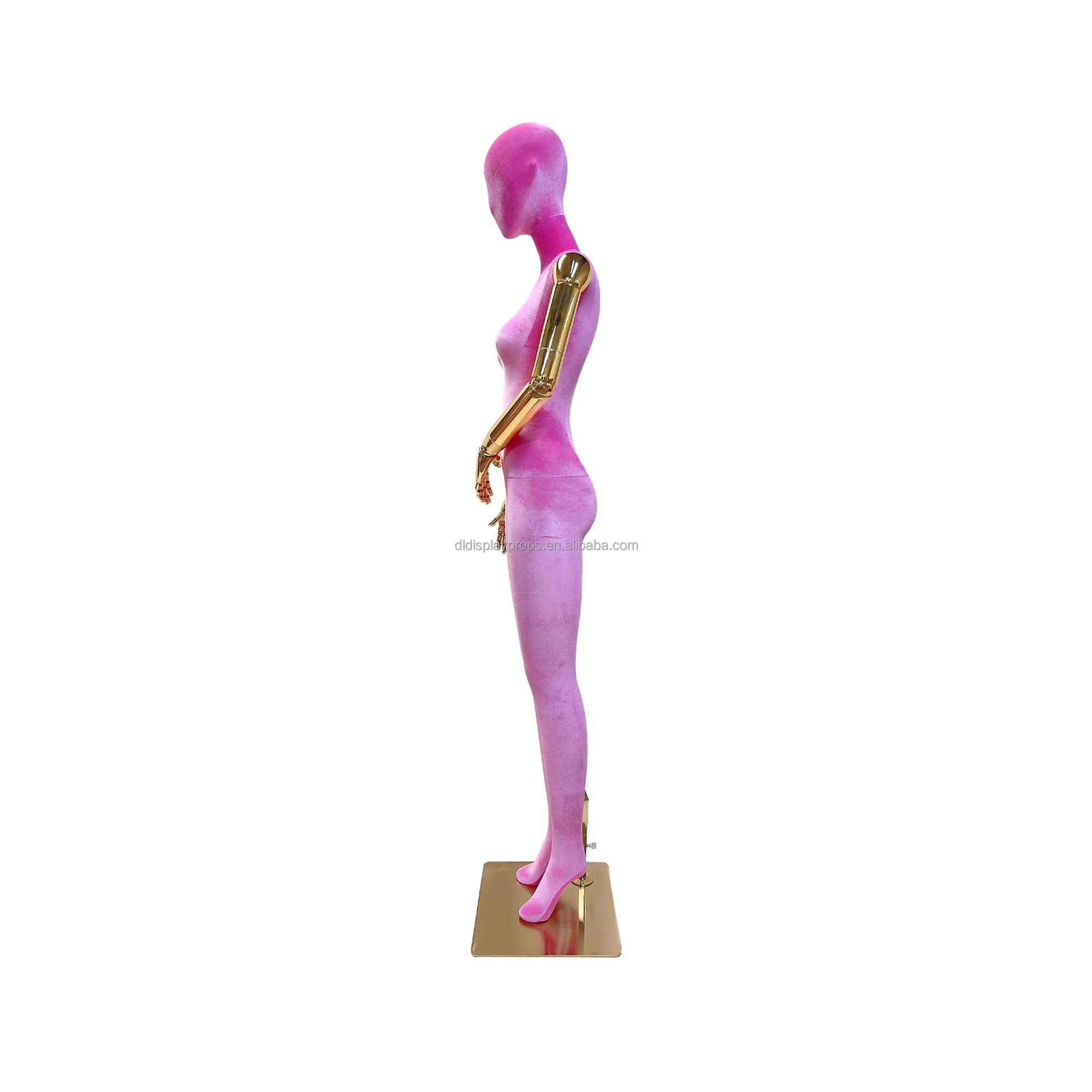 Deliang Full Body Stand Mannequin Female Dress Form Women Professional Velvet Dummy Display