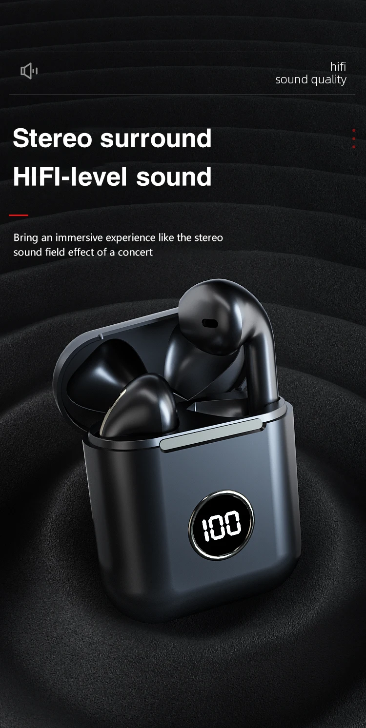 Waterproof Mini Noise Cancel Gaming Headset With Microphones Led Tws Earphone Wireless Headphones
