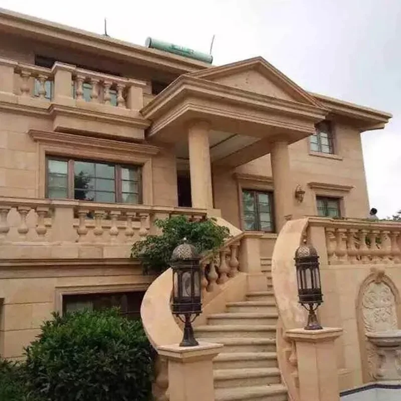 product natural yellow sandstone tiles for outdoor decorative exterior stone villa wall facing decoration-4