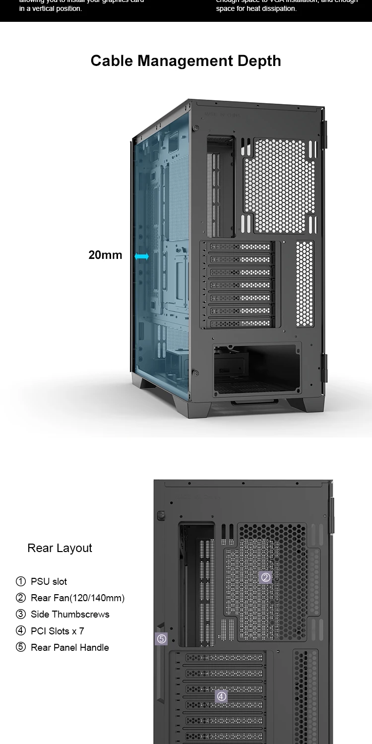 White Mesh Front Panel Full View Glass Gaming Computer Pc Chassis Case ...