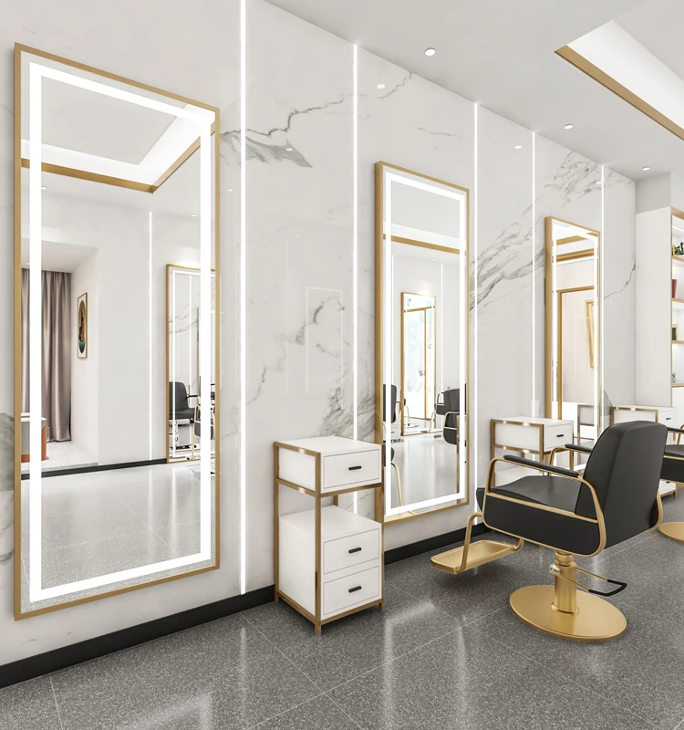 New Arrival Large Full Length Gold Styling Barber Salon Furniture Wall