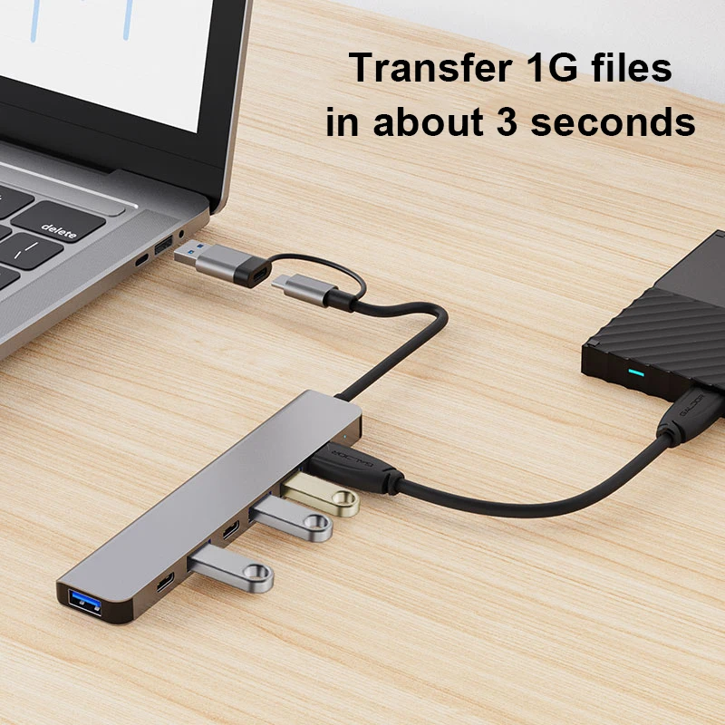 Av 4K Otg Ethernet Adapter Usb-C Lan Usbc Hdtv Uusb Rj45 7 in 1 3.0 ...