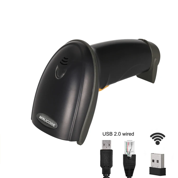 MiNJCODE MJ2290 Wired Handheld 1D 2D QR Code Scanner Barcode Scanning Gun for Sale  Handheld 2D POS Barcode Scanner
