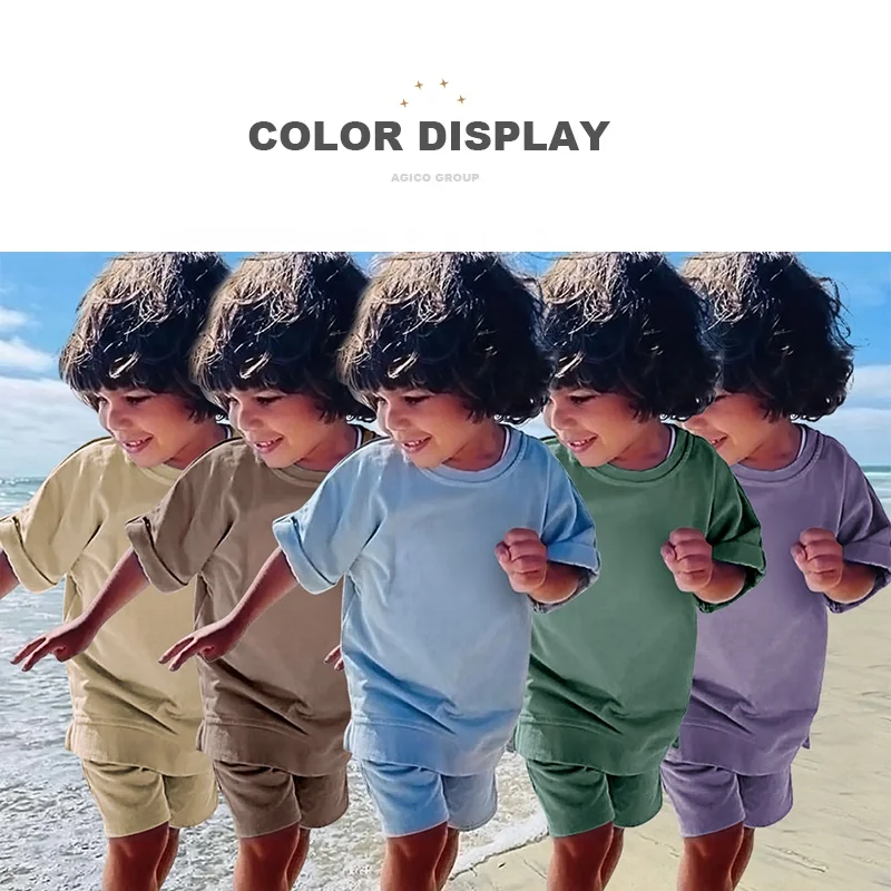 Изготовленный На Заказ 2023 Ins мульти ровного одного цвета, 2 предмета в комплекте, одежда для маленьких мальчиков; Комплект летней одежды; 5-10Years комплект из футболки с длинными рукавами и шорты одежда для детей