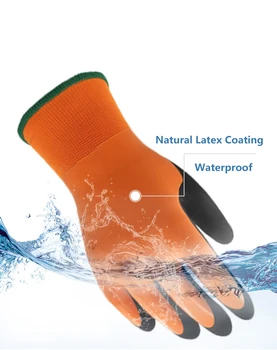 GR4010 10 Gauge Anti-Freeze Aquatic Work Gloves Low Temperature Resistance Waterproof Velvet Liner Full Coating Safety Gloves