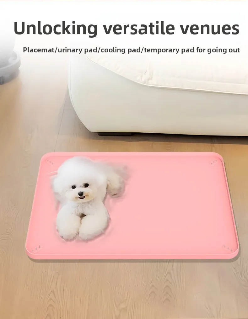 Can Be Reused Pet Diaper Training Pad Anti Overflow Bowl Mat Portable Pet Waterproof Silicone Mat factory