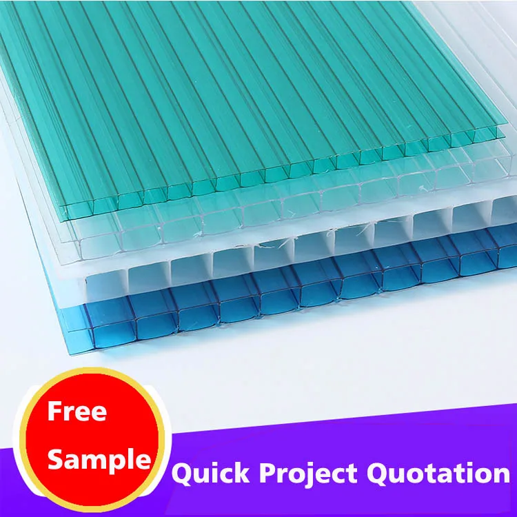 Pc Hollow Sheet UV protection Policarbonato De Plstico Alveolar 10 mm Plastic Pc Roof Panels