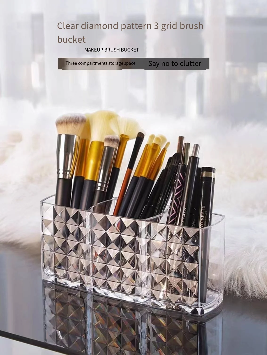 Light luxury ins style Student pencil holder Eyebrow pencil organizer Desktop creative pen bucket Lipstick organizer details