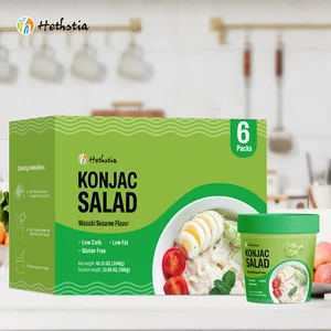 Wasabi Sesame Konjac Salad Noodles Sugar Free Gluten Free Plant Based Shirataki Instant Box for Adults Vegan Cuisine