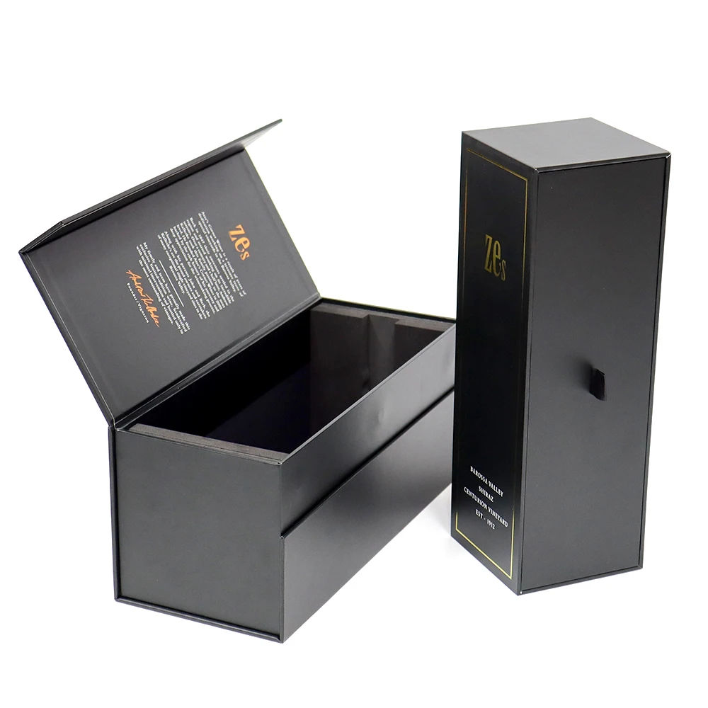 Direct Sales Competitive Price Paper Cardboard Drawer Style Single Liquor Wine Glasses Bottle Gift Packaging Box