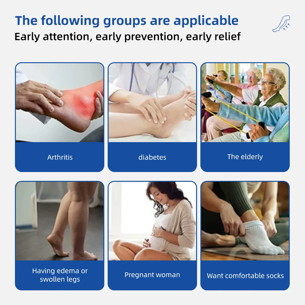 Medical Grade Smooth Toe Diabetic Socks for Diabetes Foot Protection - product detail 4