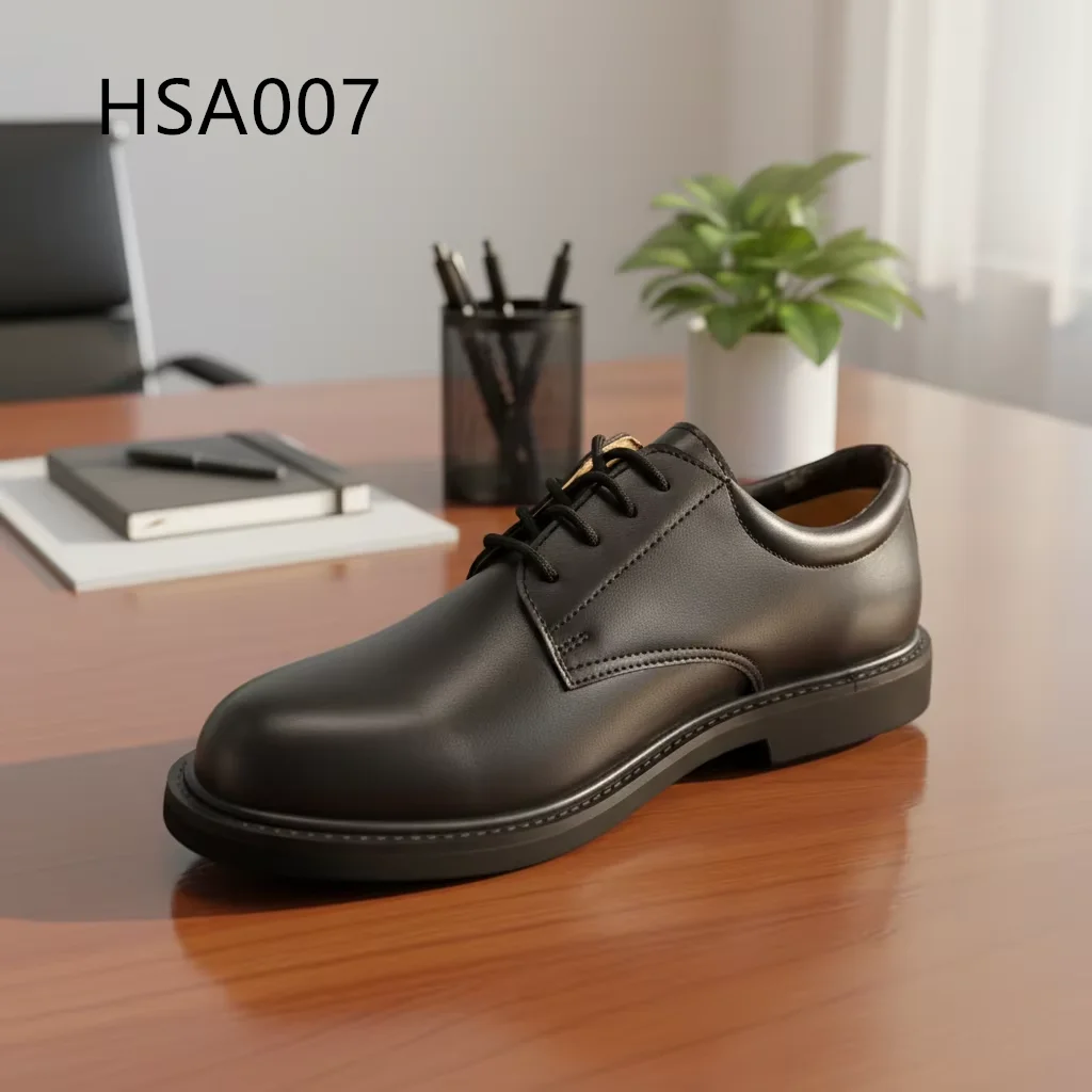 LXG, Sepatu Bisnis Profesional untuk Kantor dengan Bahan Kulit Asli Penuh, Gaya Brogues Formal untuk Acara Resmi, Sepatu Dinas Pria Berwarna Hitam dengan Tali Pengikat Model HSA007
