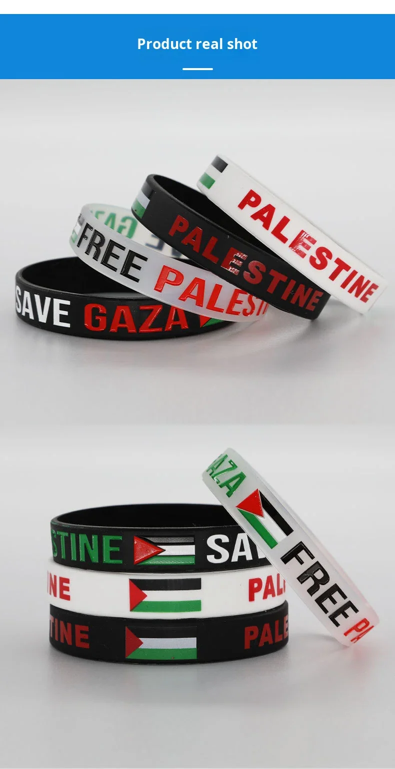Silicone Wristband As a Small Gift. European and American Version. for Palestine. Eco-friendly. Sporty Silicone Wristband details