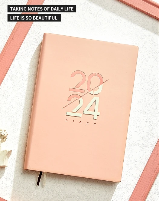 2024 Agenda Book Notepad Self-Discipline Punch Card Notebook Time Management Daily Planner Efficiency Manual Handbook