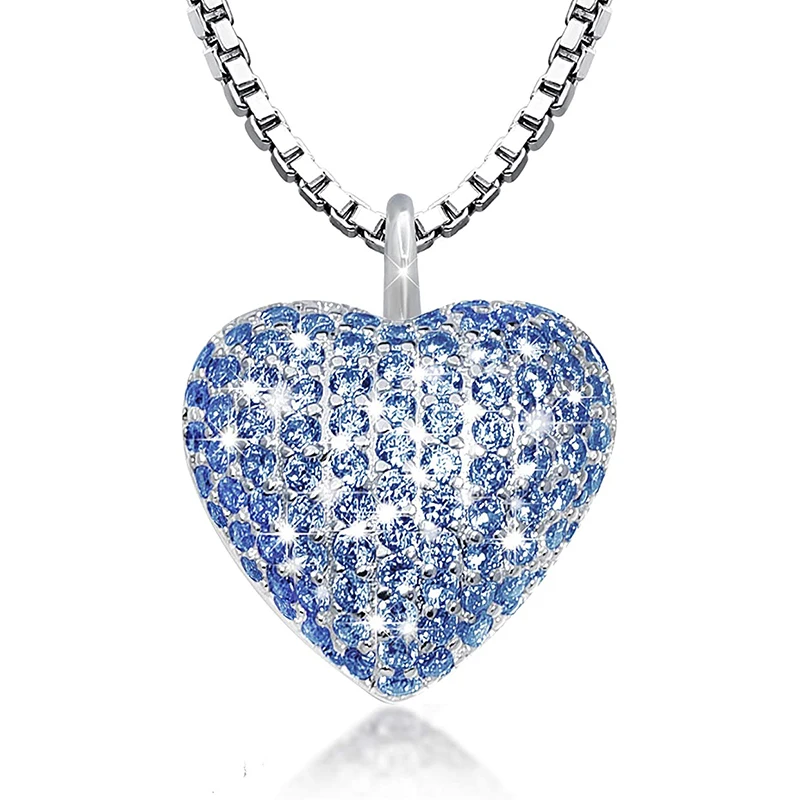 Fashion Cremation Necklace Heart Urn Pendant with CZ for Pet Dog Cat Human Ashes Keepsake Memorial Jewelry Gift for Women Men