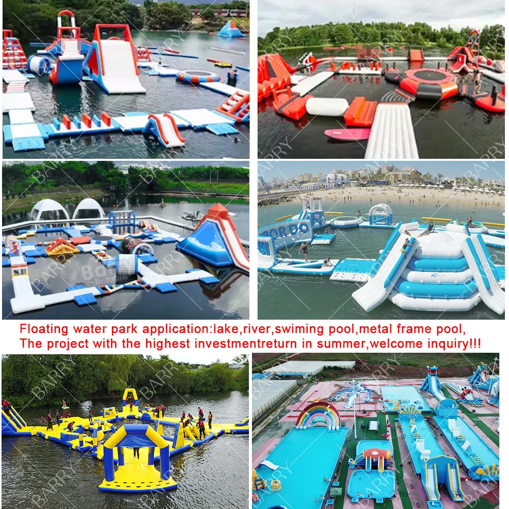 New Design Project  Pvc 0.9Mm Commercial Floating Island Aqua Park Equipment Beach Floating Inflatable Sea Water Park Game