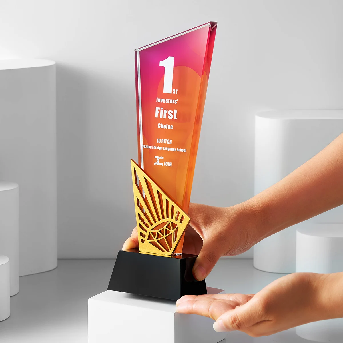 Customized Eco-Friendly Metal Crystal Trophy Glass Metal Awards for Trophies Medals & Plaques WDY-0420