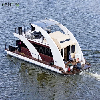 Fanye New Design Steel Pontoon House Boat 26ft Luxury Floating Welded ...