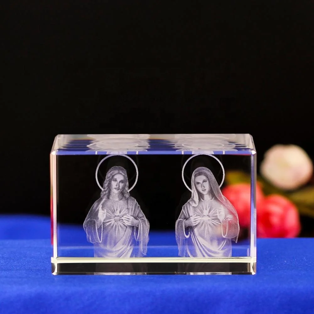 Ieftin K9 blank Suvenir Father Goddness Holy Religious Gifts 3D Laser Crystal Cube pentru gravare