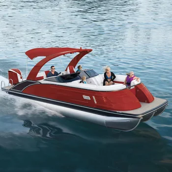 Ecocampor 2022 Fiberglass Pontoon Boat  Aluminum Tritoon Luxury Pontoon Boat for Sale