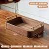 Medium-sized all-black walnut tray with handles, 30*20*5.4cm