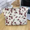 Corduroy rose red cosmetic bag
