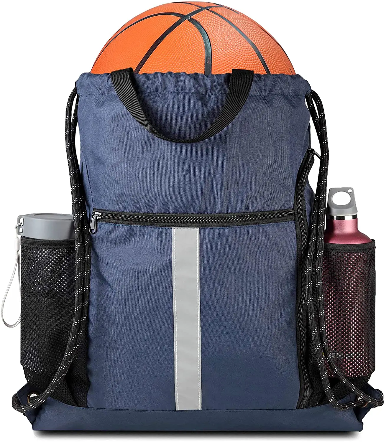 Football Backpack Drawstring Sports Gym With Double Water Holder Basketball Bag
