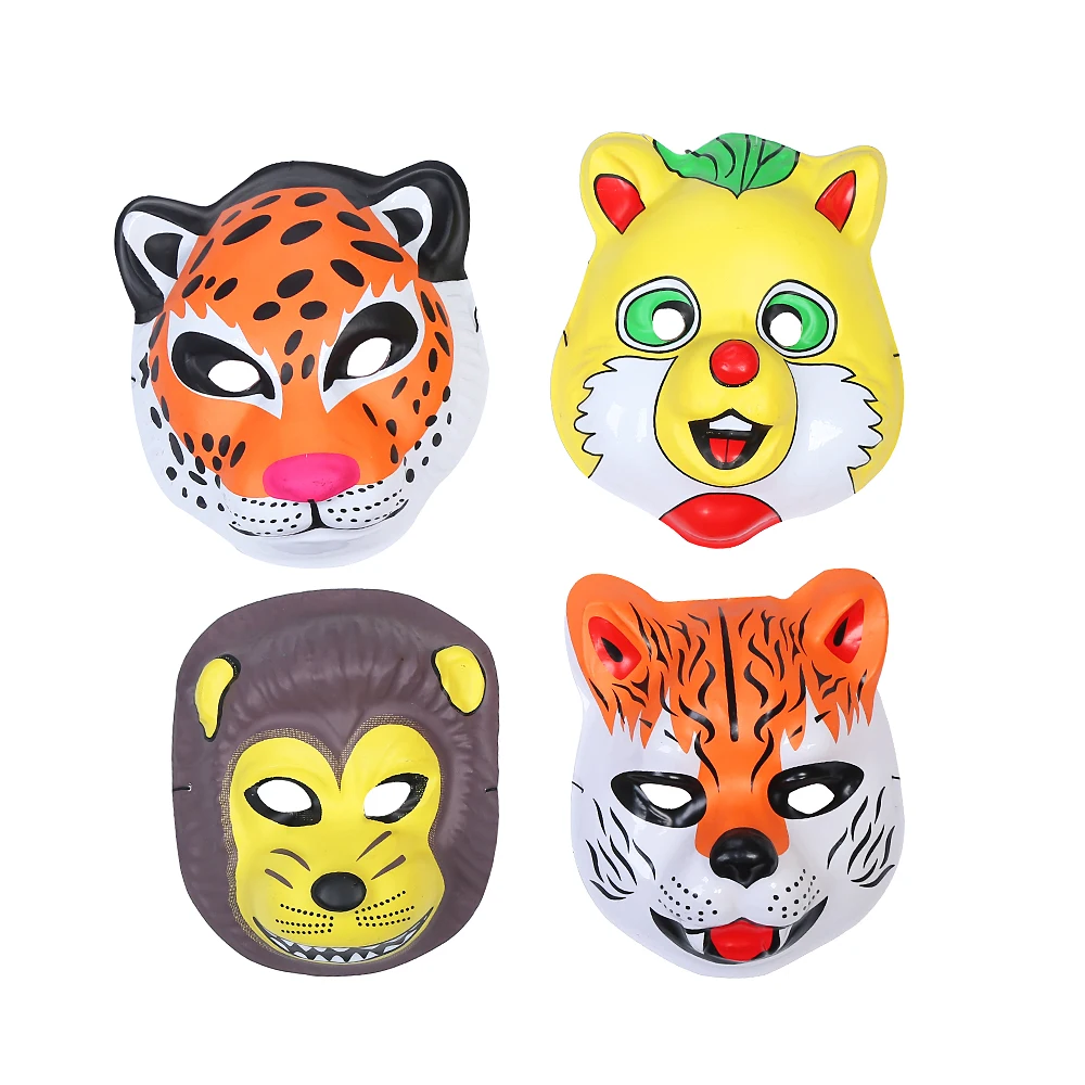 PVC Cartoon Mask Animal Mask Performance Props Cosplay Party Tiger Wolf Lion Leopard Cat Mask