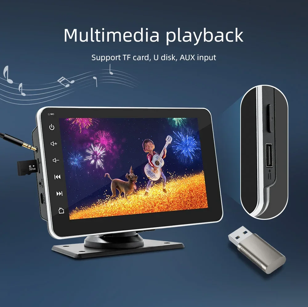 7 Inch Multimedia Screen Universal 7 Inch Radio Multimedia Carplay Android Auto Wireless Car ...