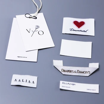 Custom Clothing accessories Hang Tag Paper Custom Logo Printed Clothing Tags Labels Seal String