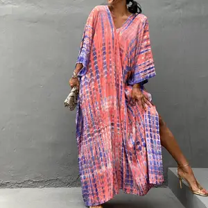 Holiday Robe Summer Swimwear Beachwear Loose Printing Cover up Beach Dress