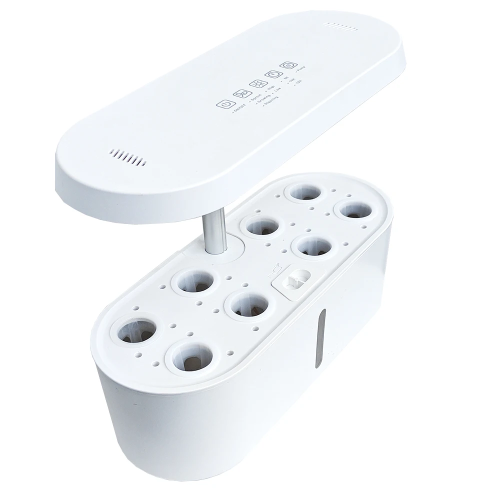8 Pods Hydroponics Growing System Indoor Garden With LED Grow Light and Pod  Kit