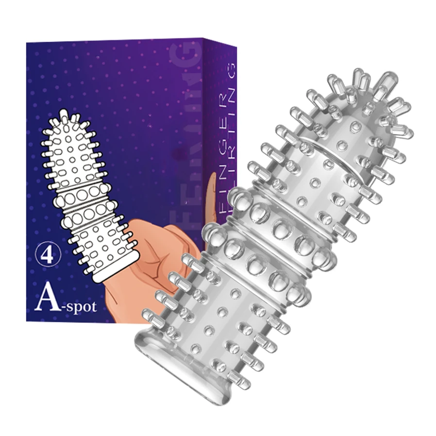 Female Masturbator Reusable Large Finger Extension Silicon Silicone Finger  Sleeve Sex Toys for Couple Women